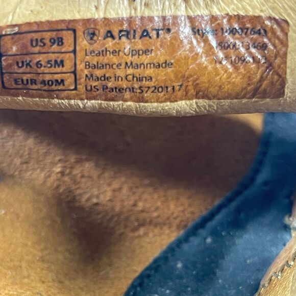 Ariat Sandals Womens Size 9B Del Ray Leather Wood Heels Black Brown 10007643 - Picture 16 of 16